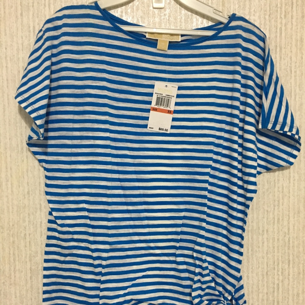 Michael Kors Womens XS Flutter Tie Hem Blouse